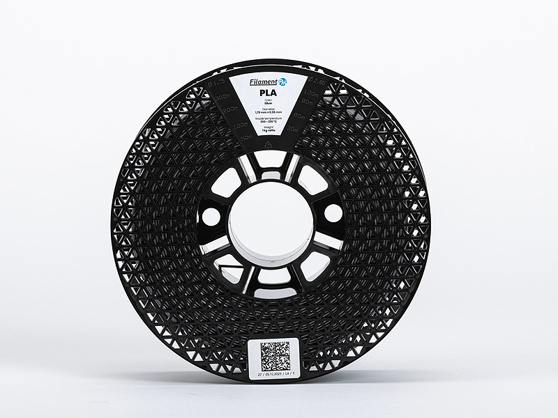 PLA Stříbrný filament 1,75 mm 2 kg – metalický PLA filament ve velkém balení