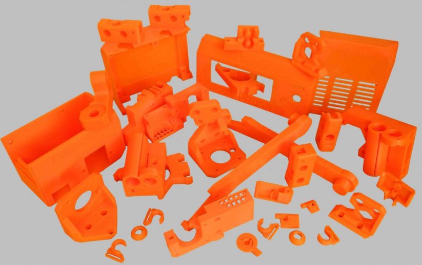 Sada tištěných dílů na tiskárnu Prusa MK2S - Barva: Oranžová