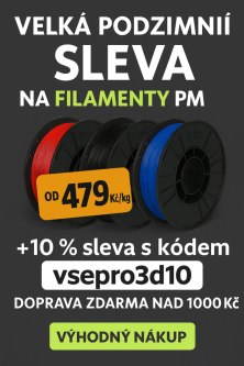 Velká podzimní sleva na filamenty Filament PM – už od 479 Kč/kg!